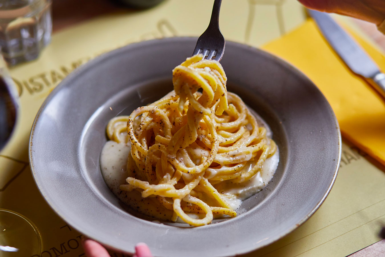 plate of tonnarello cacio e pepe